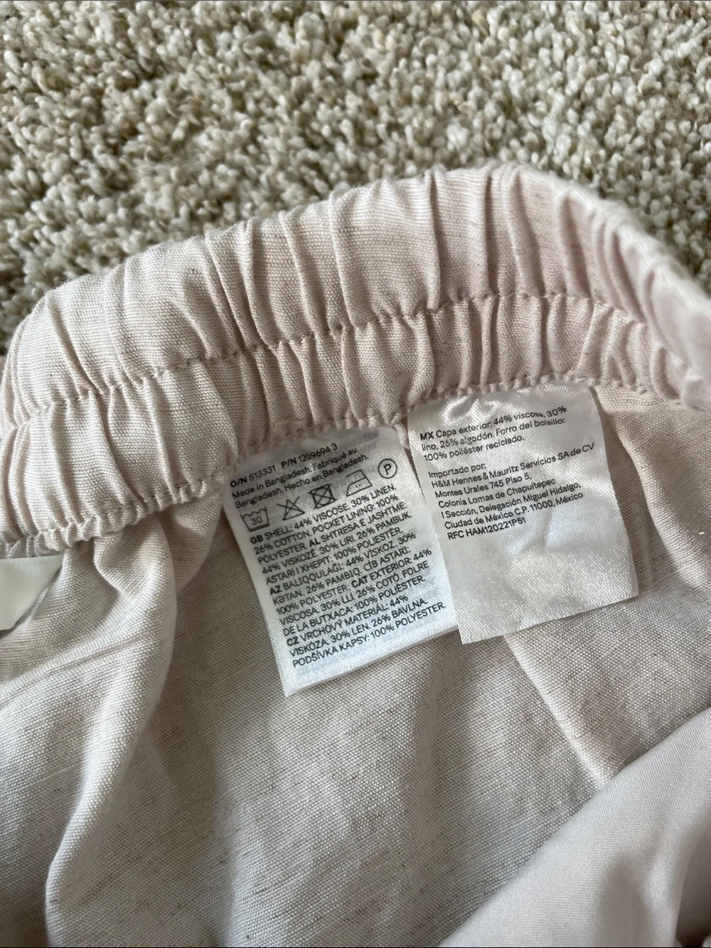 H&M MAMA Sz Small Before & After Linen-Blend Pants